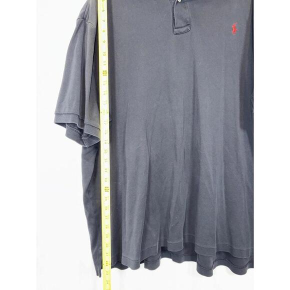 Polo Ralph Lauren Shirt Mens 4XB Black Cotton SS Red Pony - Picture 3 of 5